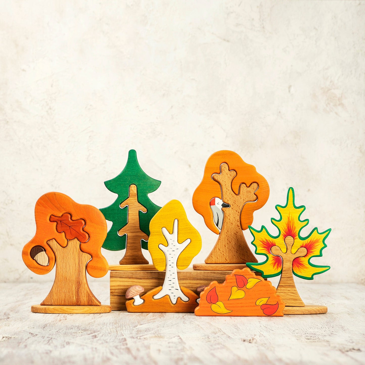 Wooden Fall Trees Set