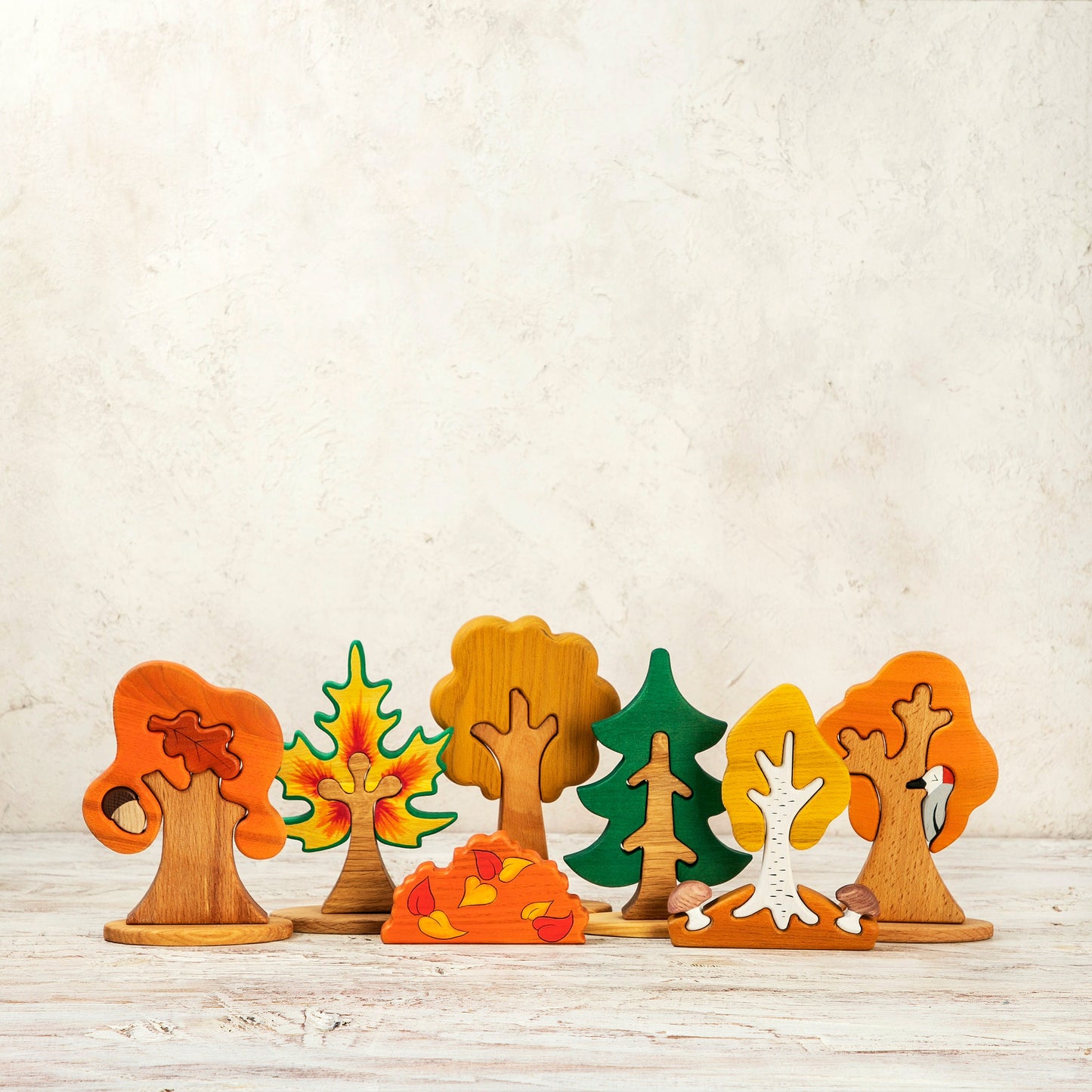 Wooden Fall Trees Set