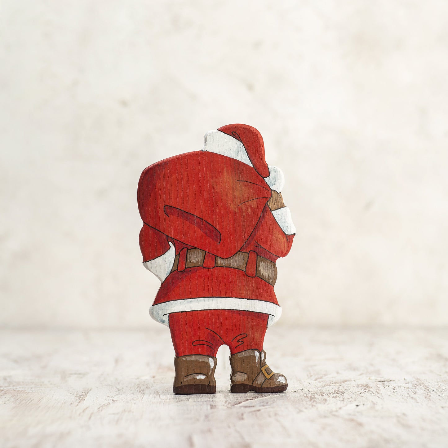 Wooden Afro-American Santa Figurine