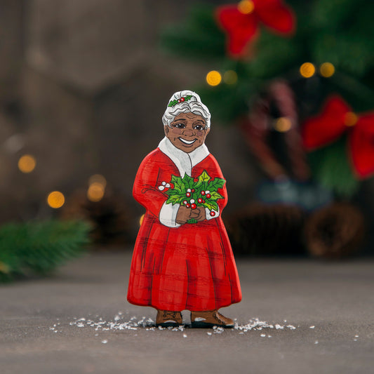 Wooden Mrs. Claus Figurine