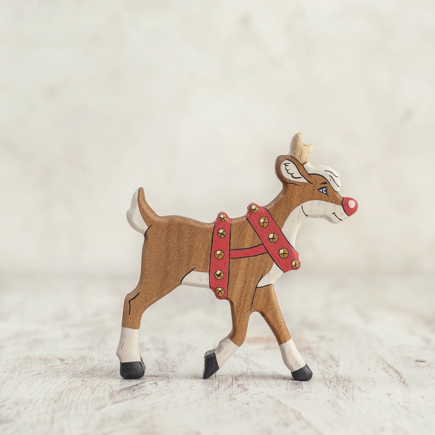 Wooden Rudolph Figurine