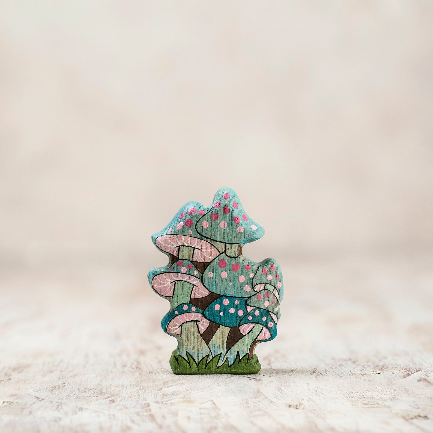 Wooden Blue Fairy Mushrooms