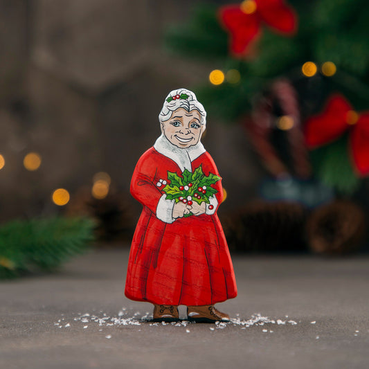 Wooden Mrs. Claus Figurine