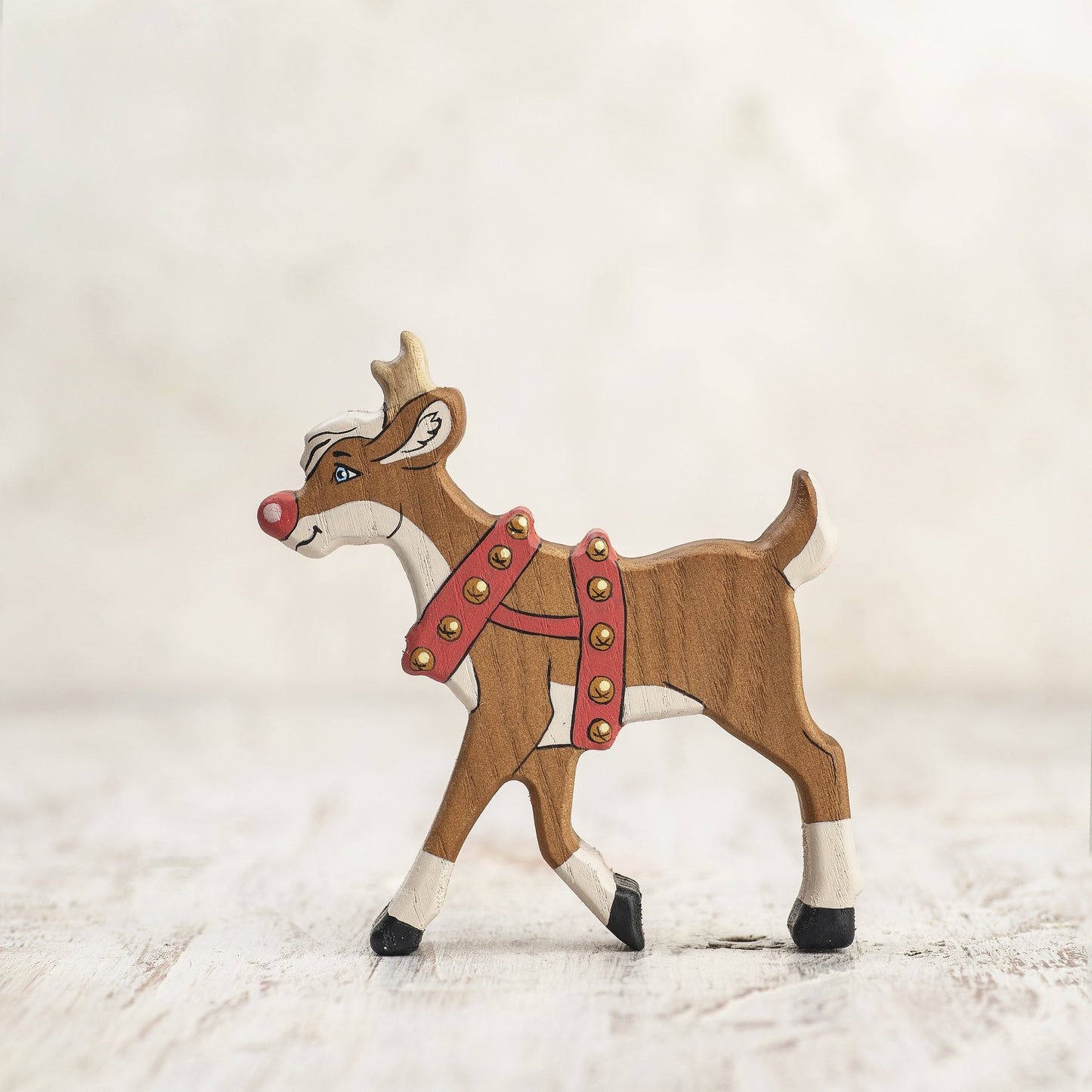 Wooden Rudolph Figurine