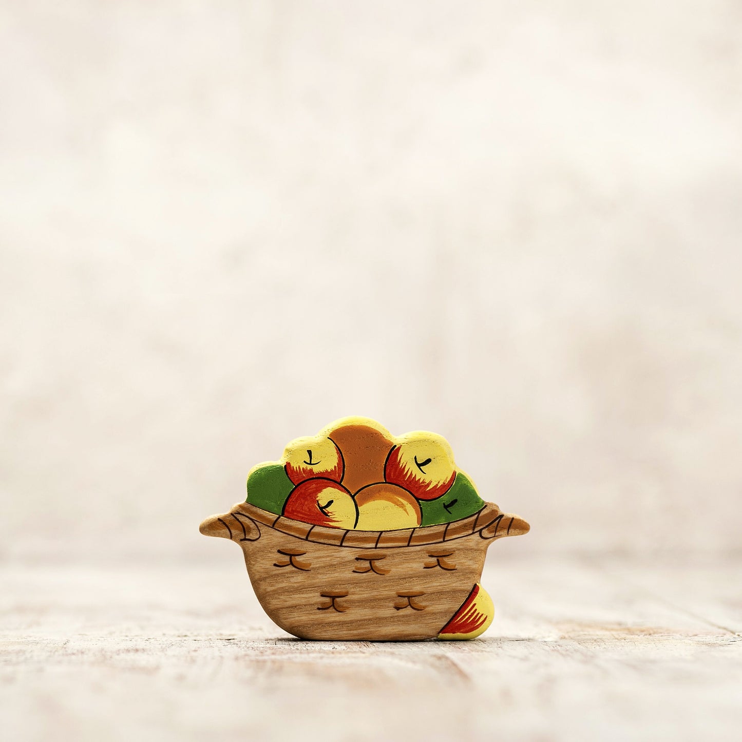 Wooden Apple Basket Toy