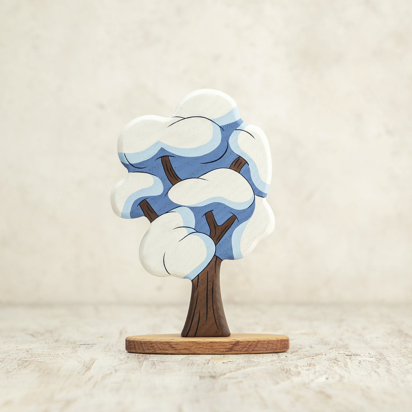 Wooden Tree Toy with Snow