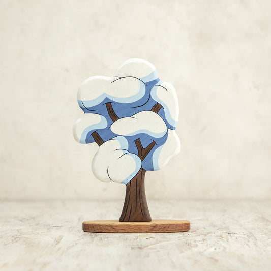 Wooden Tree Toy with Snow